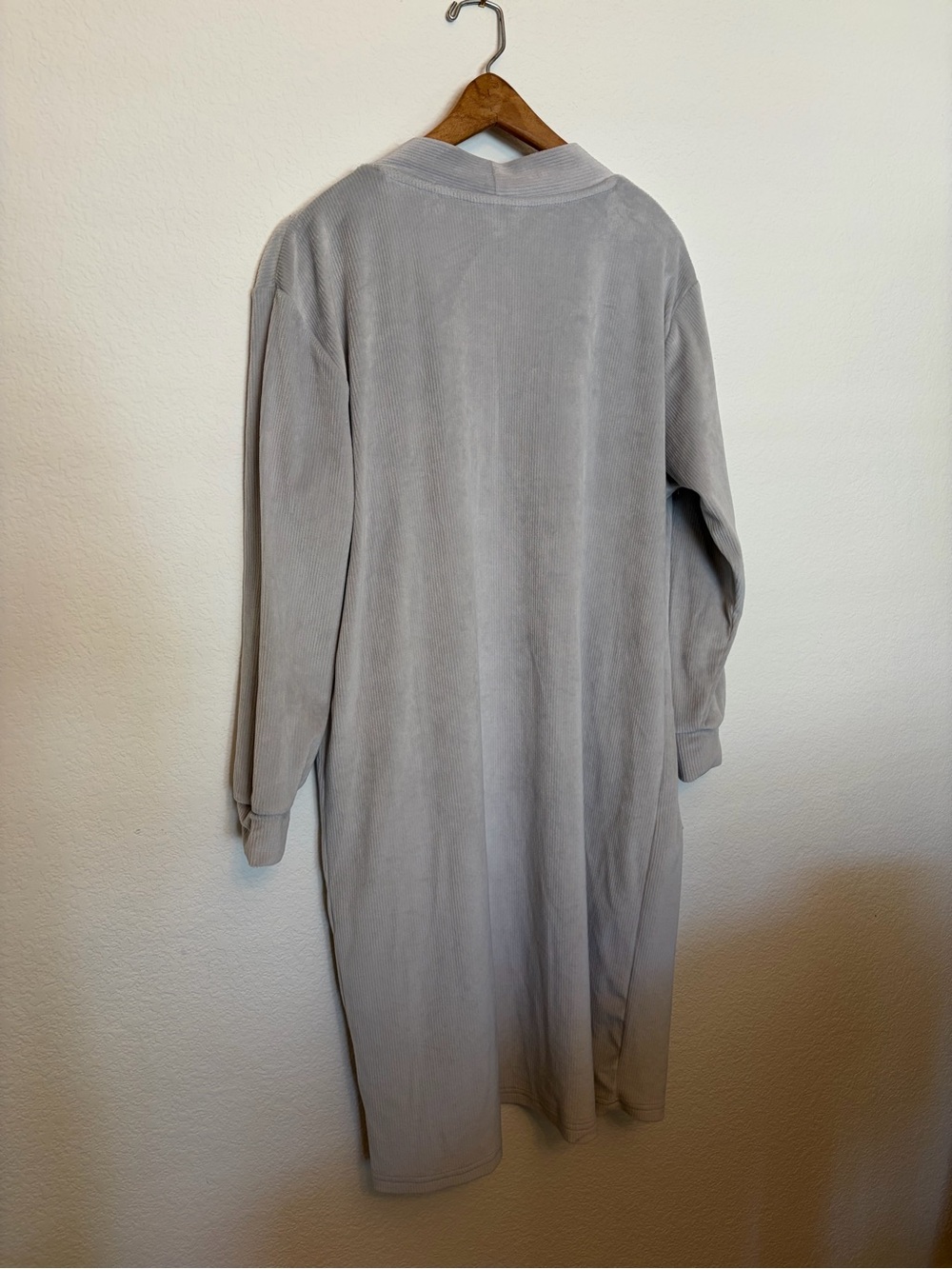 Danskin Light Gray Open-Front Long Robe Cardigan - Picture 5 of 5